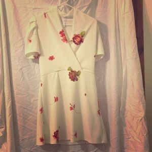 White floral wedding shower dress